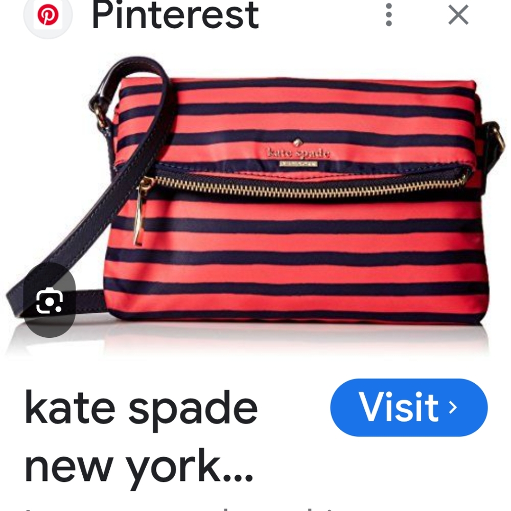 Kate Spade Red and Black Striped Crossbody Bag Women's